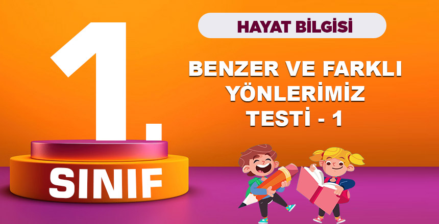 1. Sınıf Hayat Bilgisi Benzer ve Farklı Yönlerimiz Testi