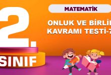 2. Sınıf Matematik Onluk ve Birlik Testi 7
