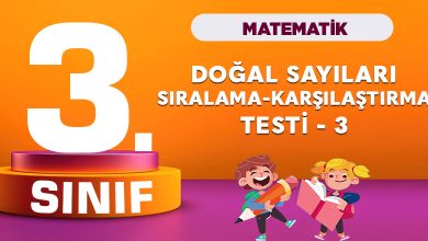 3. Sınıf Matematik Sayıları Karşılaştırma Sıralama Testi 3