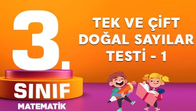 3. Sınıf Matematik Tek ve Çift Doğal Sayılar Test Çöz 1