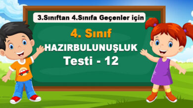 4. Sınıf Hazırbulunuşluk Testi 12