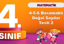 4. Sınıf Matematik 4-5-6 Basamaklı Doğal Sayılar Testi 2