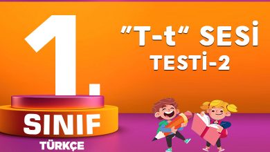 1. Sınıf Türkçe "T" Sesi Testi-2