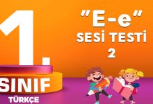 1. Sınıf Türkçe E Sesi Testi - 2