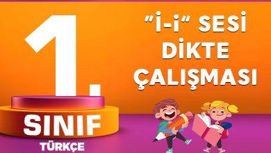 1. Sınıf Türkçe "İ-i" Sesi Dikte Çalışması