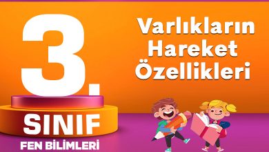 3. Sınıf Fen Bilimleri Varlıkların Hareket Özellikleri