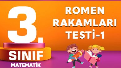 3. Sınıf Matematik Romen Rakamları Testi-1