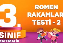 3. Sınıf Matematik Romen Rakamları Testi-2