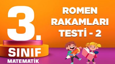 3. Sınıf Matematik Romen Rakamları Testi-2