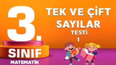 3. Sınıf Matematik Tek ve Çift Sayılar Testi-1