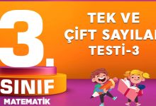 3. Sınıf Matematik Tek ve Çift Sayılar Testi-3