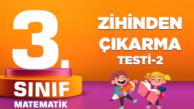 3. Sınıf Matematik Zihinden Çıkarma Testi-2