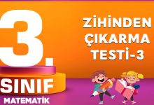 3. Sınıf Matematik Zihinden Çıkarma Testi-3