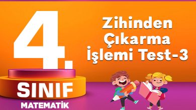 4. Sınıf Matematik Çıkarma İşlemi Test-3