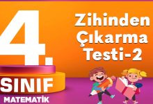 4. Sınıf Matematik Zihinden Çıkarma Testi-2