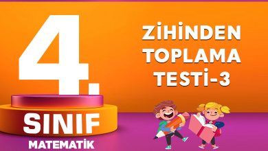 4. Sınıf Matematik Zihinden Toplama Testi-3