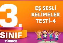 EŞ SESLİ KELİMELER TESTİ