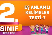 2.SINIF EŞ ANLAMLI KELİMELER TESTİ-7