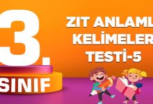 ZIT ANLAMLI KELİMELER TESTİ-5