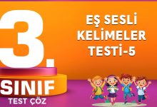 EŞ SESLİ KELİMELER TESTİ-5