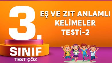 EŞ VE ZIT ANLAMLI KELİMELER TESTİ-2