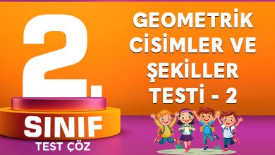 GEOMETRİK CİSİMLER VE ŞEKİLLER TESTİ - 2