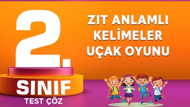 ZIT ANLAMLI KELİMELER UÇAK OYUNU