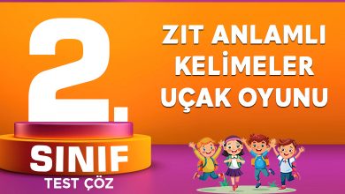 ZIT ANLAMLI KELİMELER UÇAK OYUNU