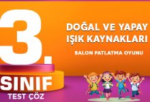 3. SINIF DOĞAL VE YAPAY IŞIK KAYNAKLARI
