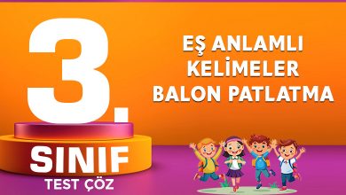 EŞ ANLAMLI KELİMELER BALON PATLATMA