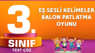 EŞ SESLİ KELİMELER BALON PATLATMA OYUNU