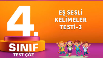 EŞ SESLİ KELİMELER TESTİ-3