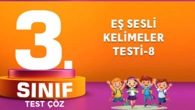 EŞ SESLİ KELİMELER TESTİ-8