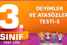 3. SINIF DEYİMLER VE ATASÖZLERİ TESTİ-5