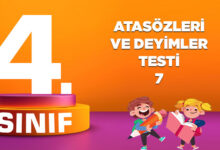 4. SINIF ATASÖZLERİ VE DEYİMLER TESTİ-6