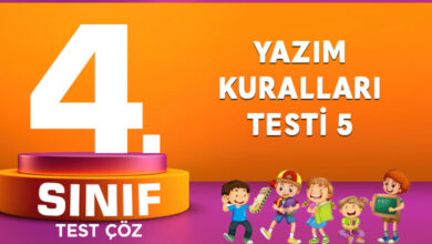 4. Sınıf Yazım Kuralları Testi 5