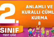 ANLAMLI VE KURALLI CÜMLE KURMA 8