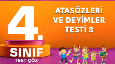 ATASÖZLERİ VE DEYİMLER TESTİ 8