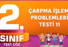 Çarpma İşlemi Problemleri Testi 11