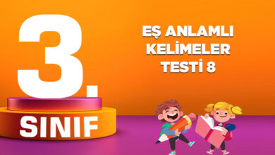 EŞ ANLAMLI KELİMELER TESTİ 8