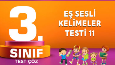 EŞ SESLİ KELİMELER TESTİ 11