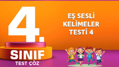 EŞ SESLİ KELİMELER TESTİ 4