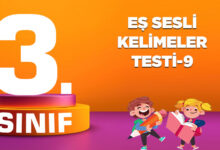 EŞ SESLİ KELİMELER TESTİ-9
