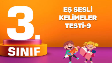 EŞ SESLİ KELİMELER TESTİ-9