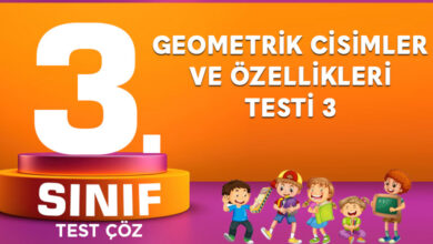 Geometrik Cisimler ve Özellikleri Testi 3