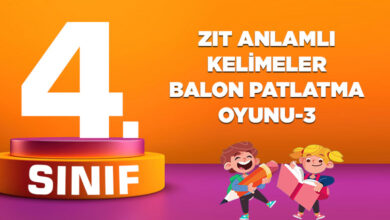 ZIT ANLAMLI KELİMELER BALON PATLATMA OYUNU-3
