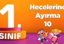 1. Sınıf Hecelere Ayırma 10