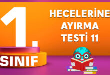 1. Sınıf Hecelerine Ayırma Testi 11