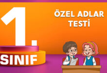 1. Sınıf Özel Adlar Testi