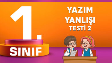 1. Sınıf Türkçe Yazım Yanlışı Testi 2